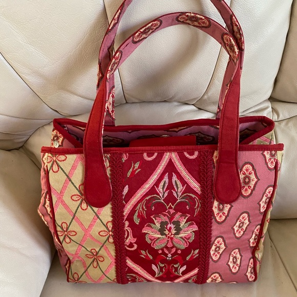 Talbot Womens Flower 🌺 Patchwork Tapestry Tote/ Shoulder Bag - Picture 2 of 6